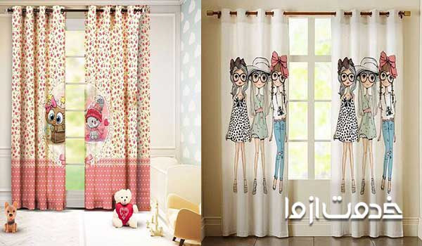 مدل پرده ای جدید اتاق خواب دخترانه